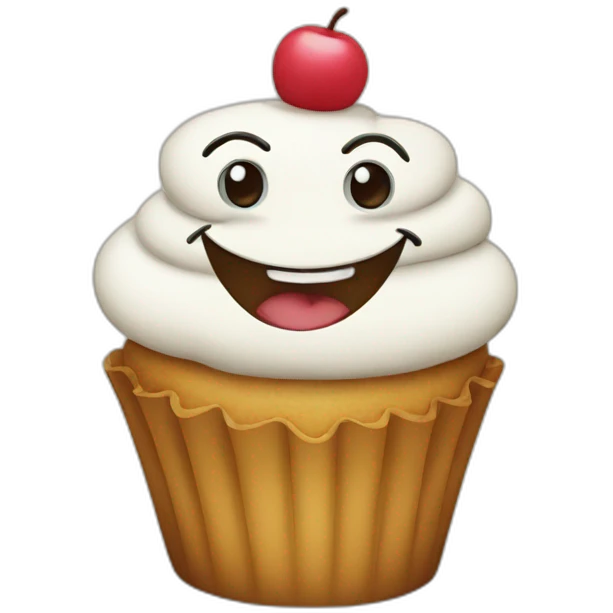 Happy cupcake emoji