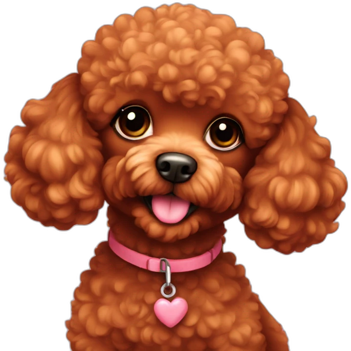 red toy poodle in love emoji