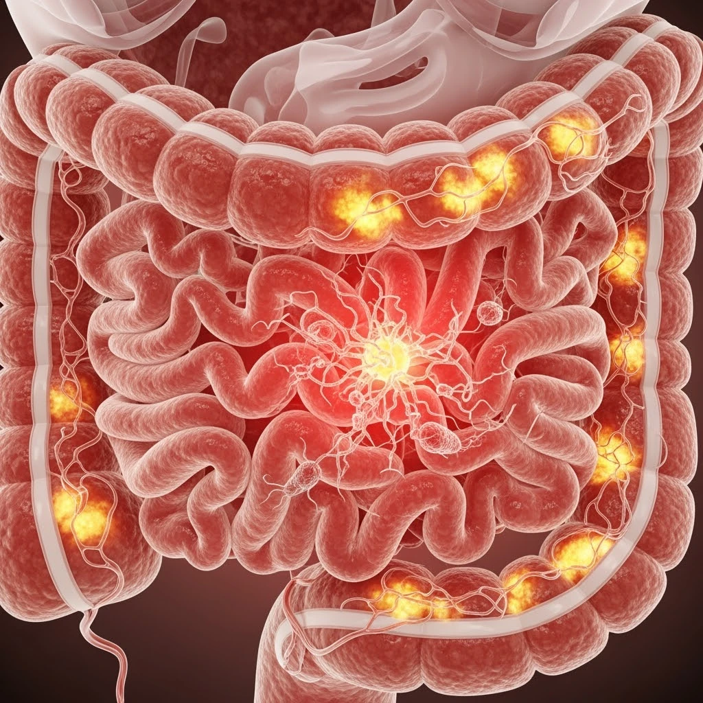 flora microbica intestinale infiammata per gli zuccheri emoji