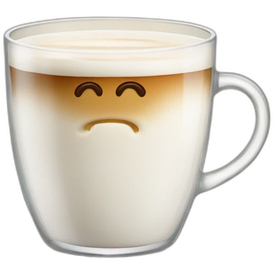 coffee with half steamed milk in glass mug emoji