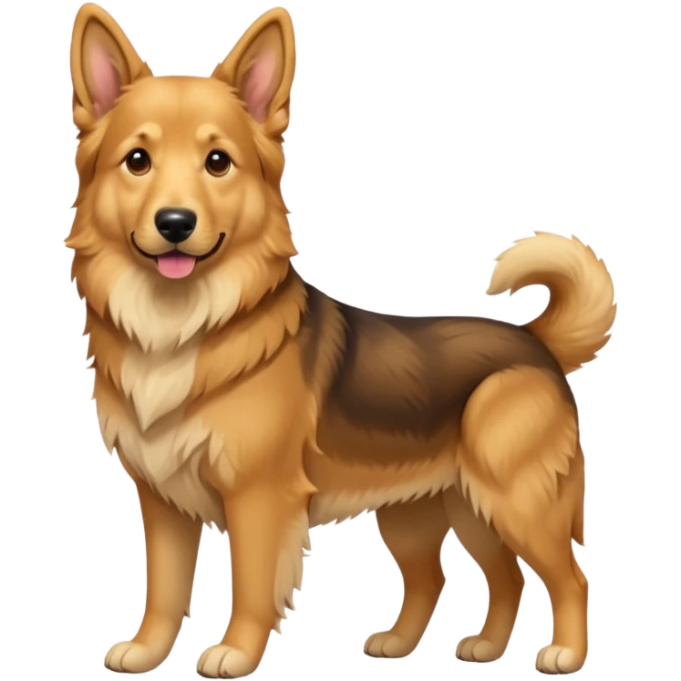 Make a cute German shepherd golden retriever mix full body  emoji