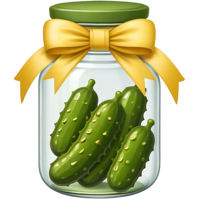 pickle jar with bow emoji