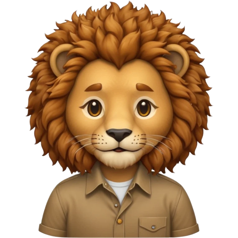 curly lion with shirt emoji