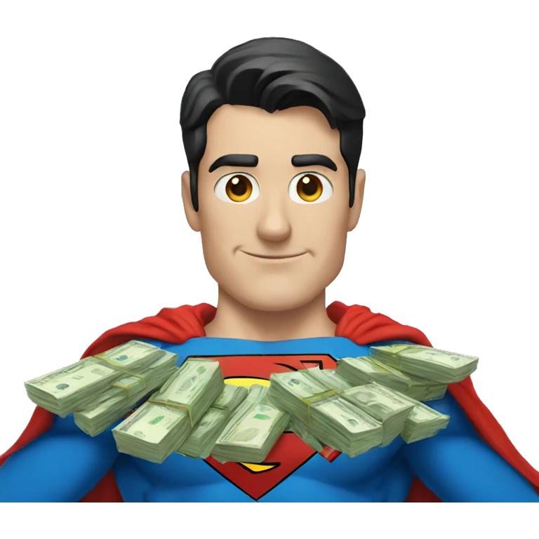 Superman with money emoji