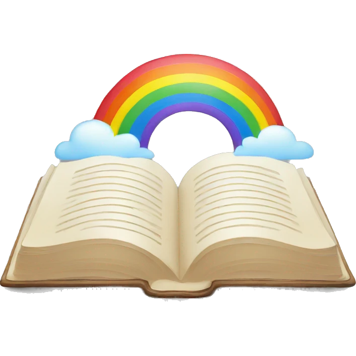 Open book with rainbow emoji