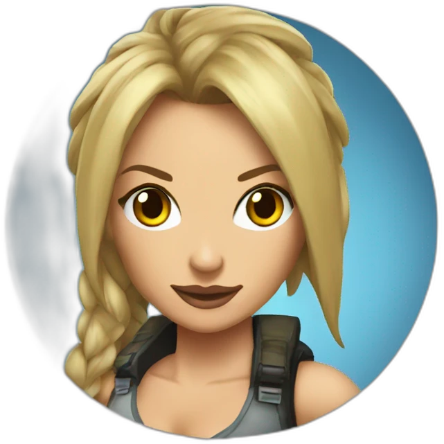 Britney Spears as Lara Croft emoji