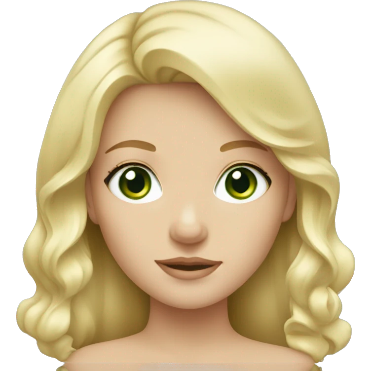 white bow blonde girl with green eyes emoji