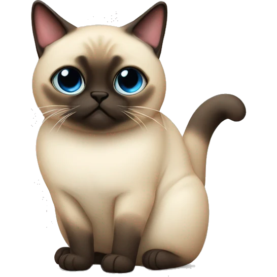 Fat siamese cat with heart eyes emoji