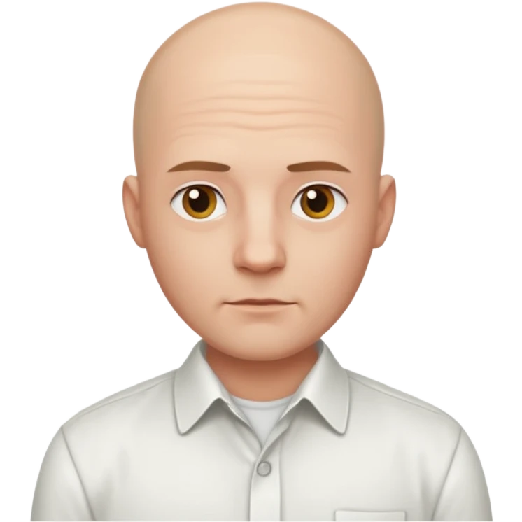 Bald man in a white button up shirt emoji