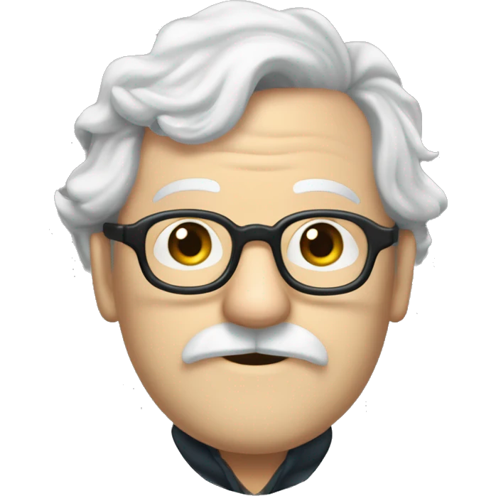 professor filius flitwick from ravenclaw, white skin, mustache, glasses, black hair emoji