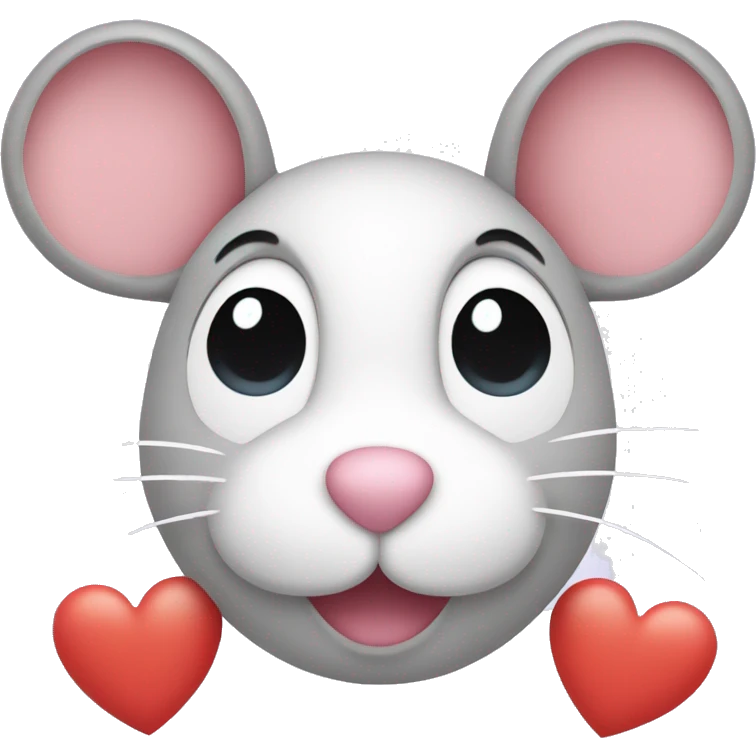 mouse face with hearts emojis around the face 🥰 emoji