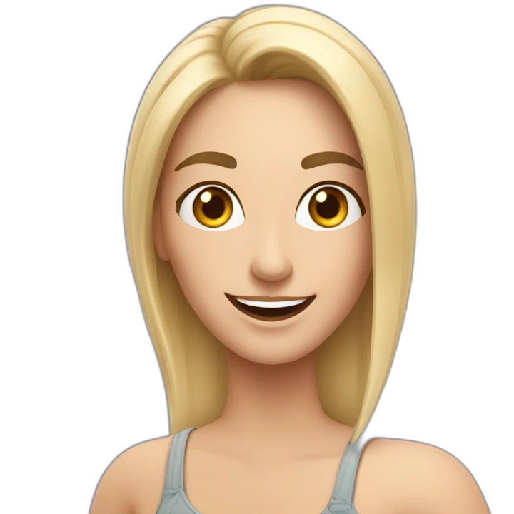 caucasian woman making a selfie and smiling emoji