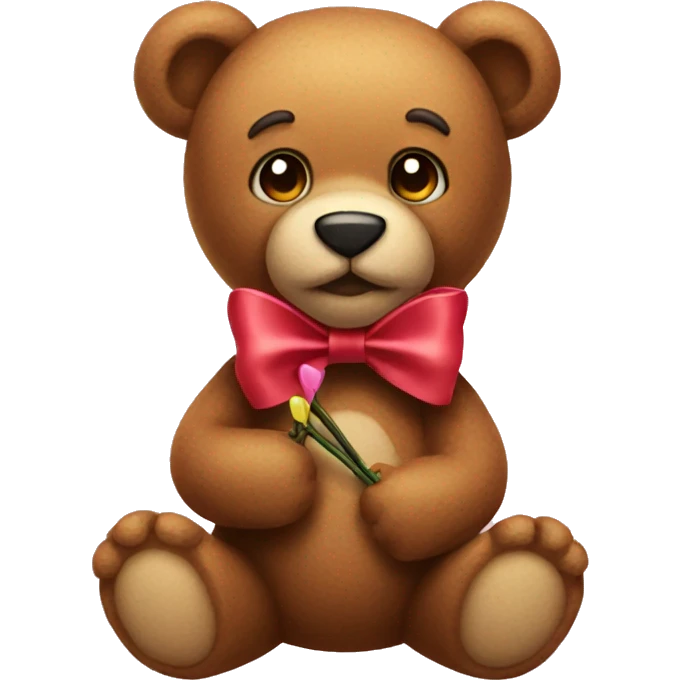 Teddy holding a bow emoji