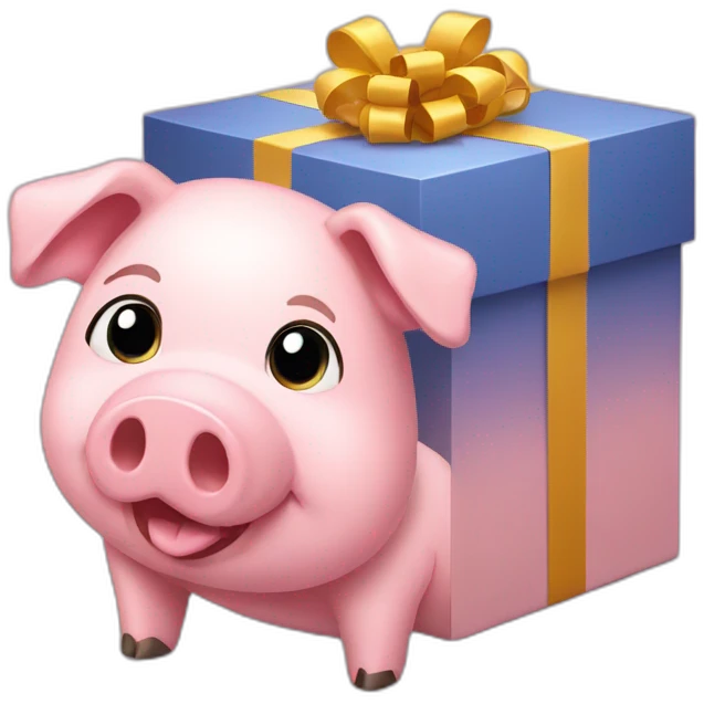 Pig gift box emoji
