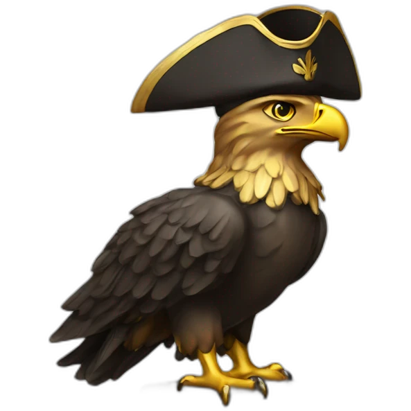 statue golden eagle with napoleon tricorne hat emoji