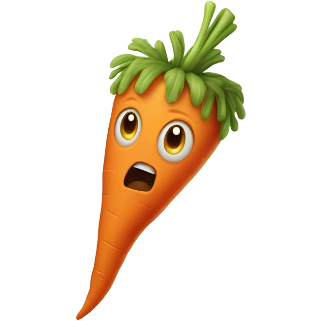 Very scary carrot emoji