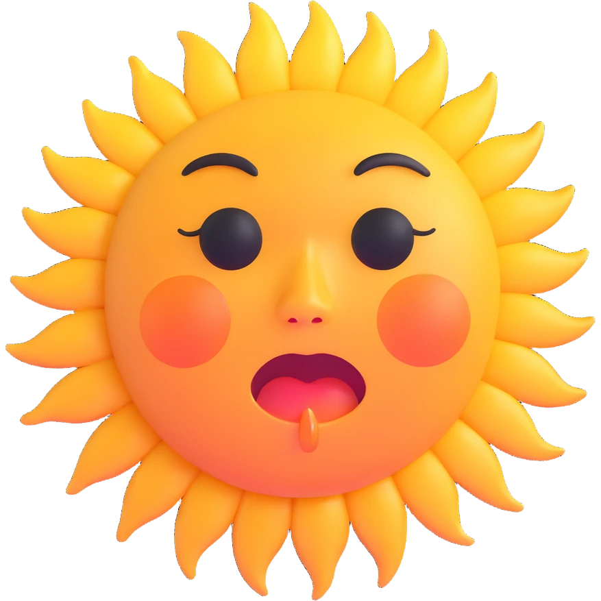 crying sun with visible tears emoji
