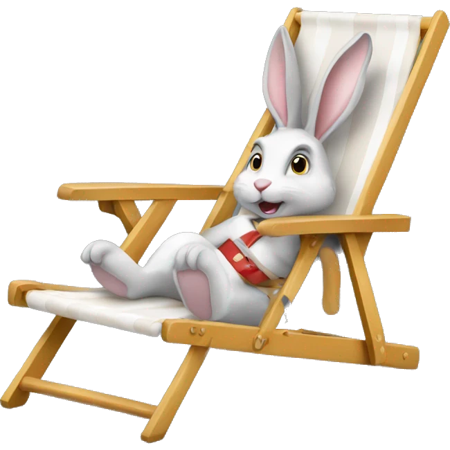 rabbit sitting deckchair emoji