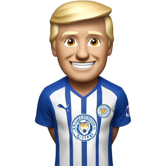 Donald Trump cheering Leicester football club wearing kit victory  emoji