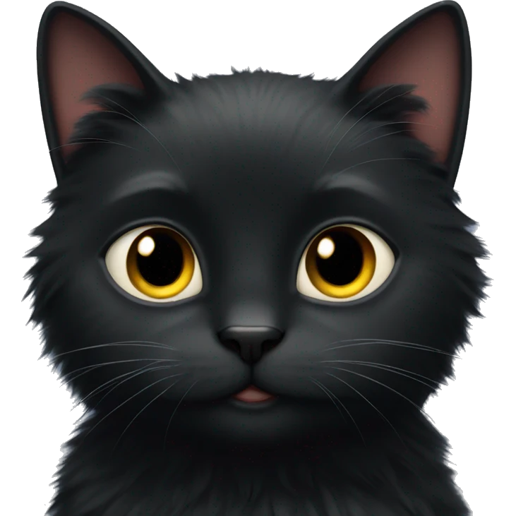 Really fluffy black cat emoji
