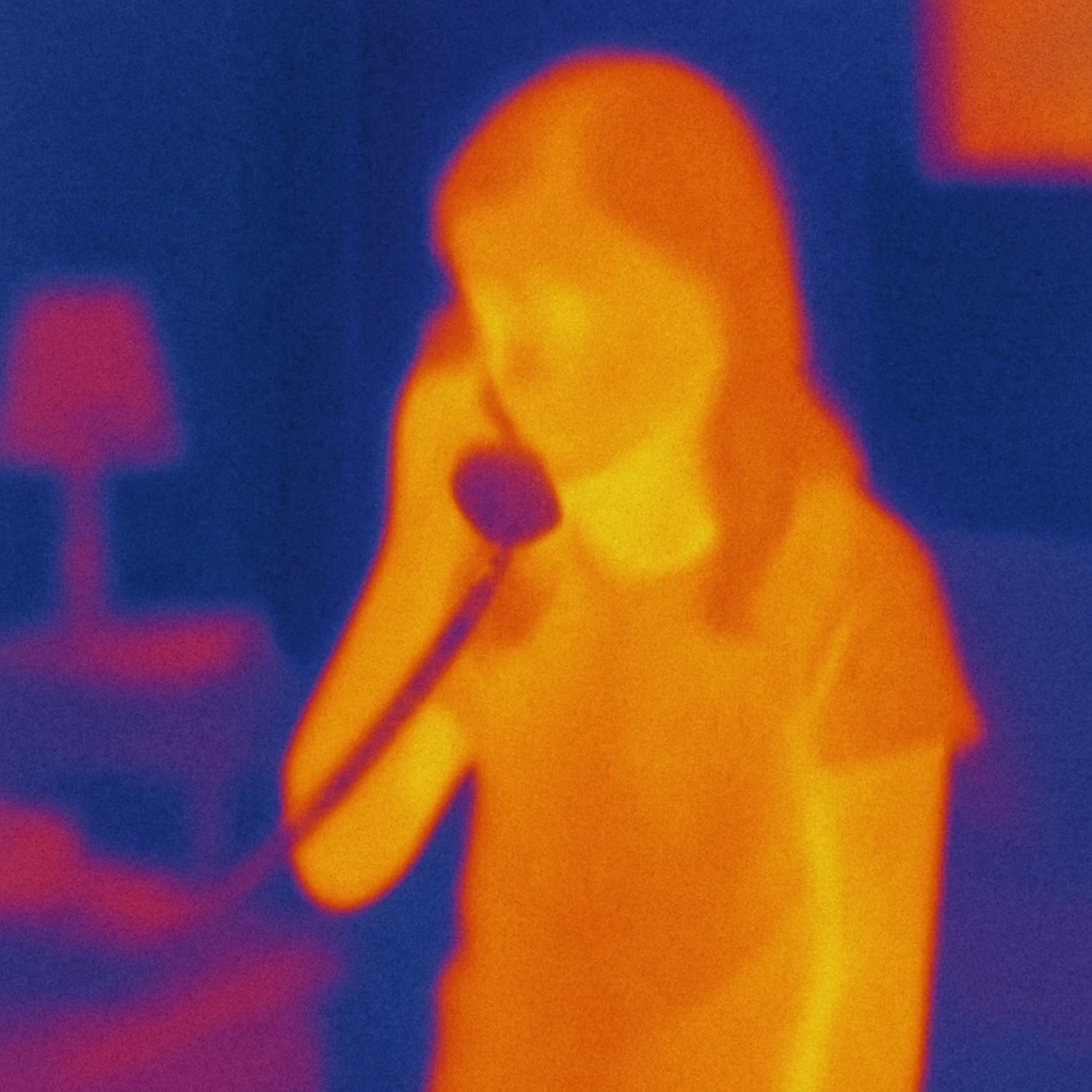 girl talking on telephone in her room emoji