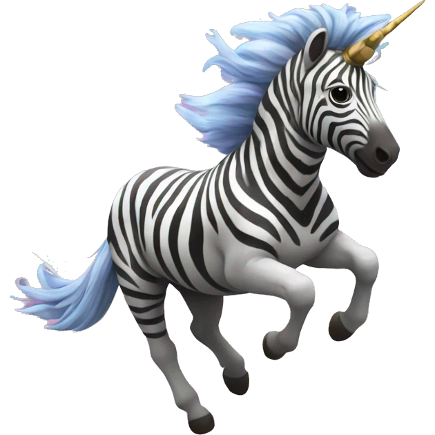 Zebra unicorn galloping through a nebula emoji