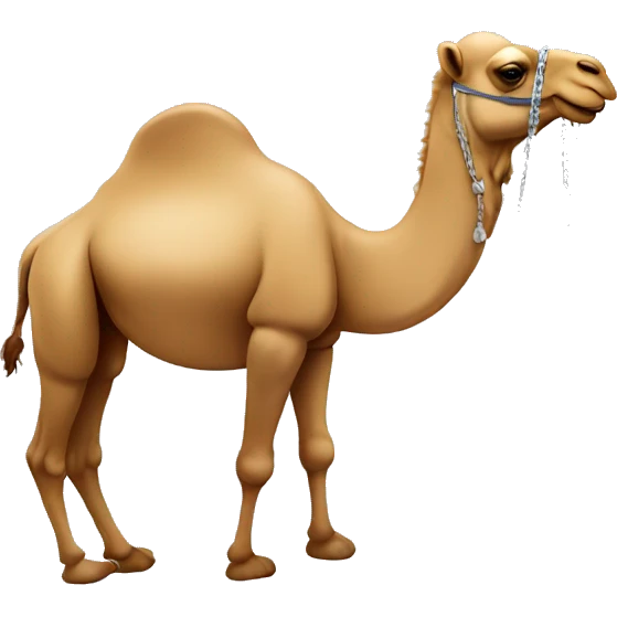 Camel Happy and some silver fall from above emoji