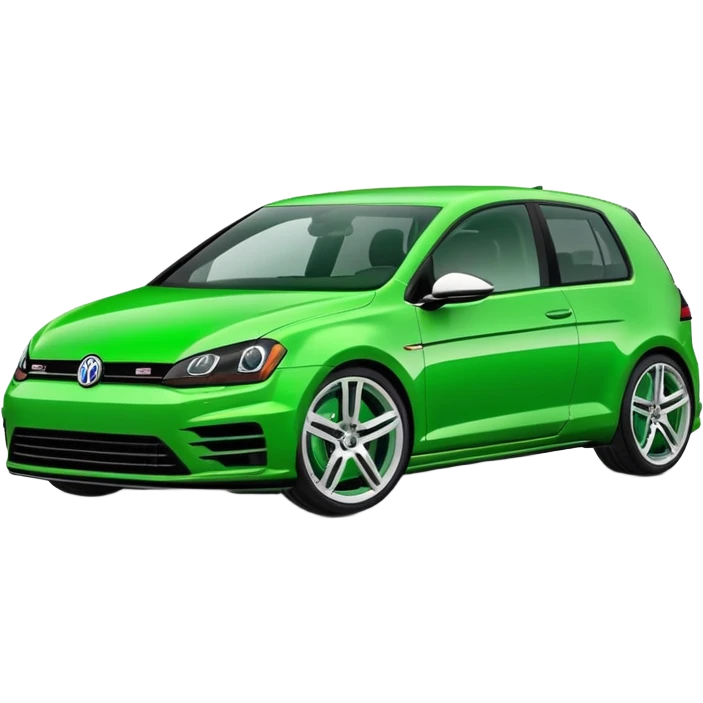 peut tu me faire une golf R verte flash avec des roue blanche  emoji