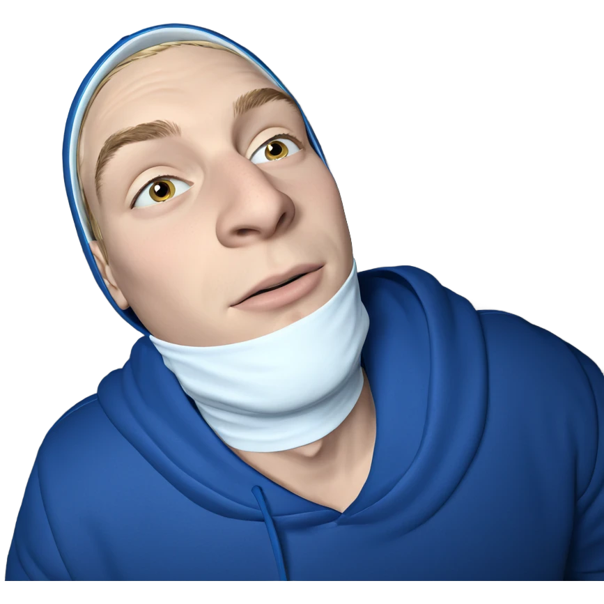 mysterious boy in blue hoodie emoji