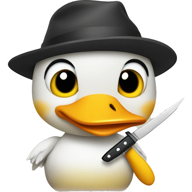 Cute Duck with knife emoji
