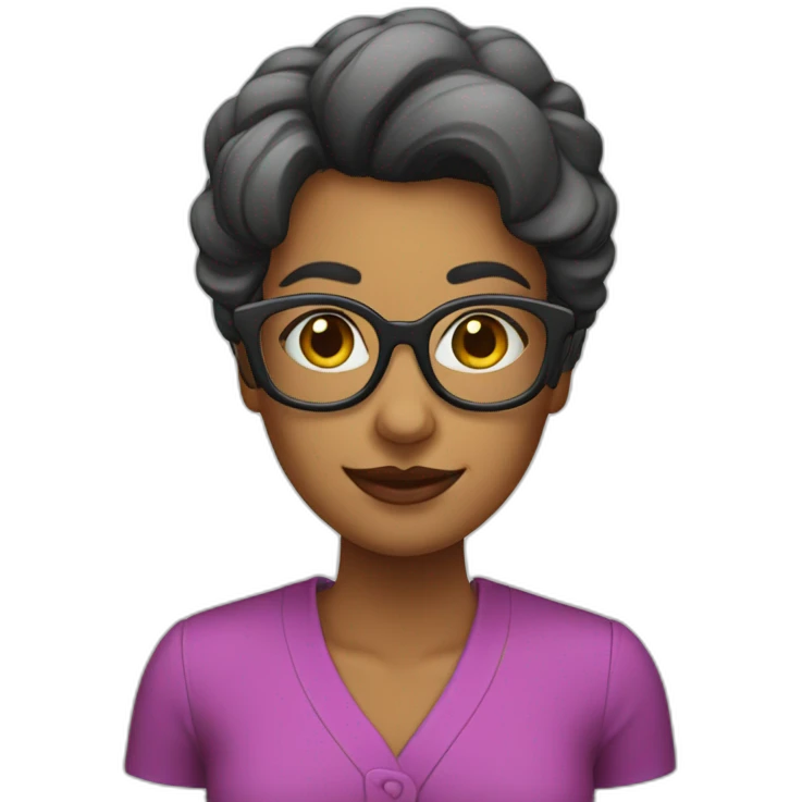 Maestra bonita con gafas emoji