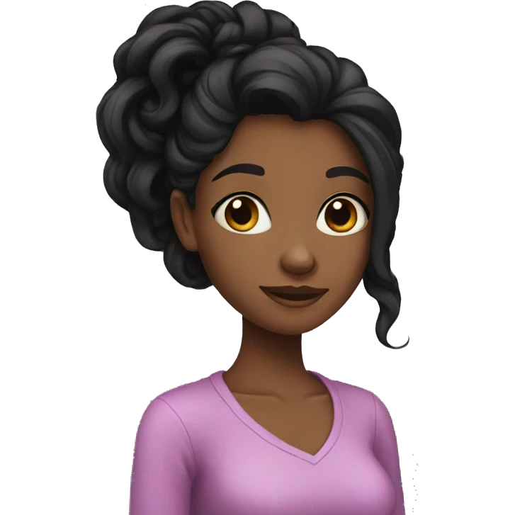 black long hair girl emoji