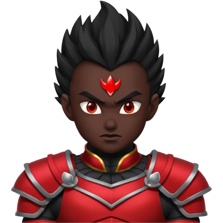 Dark Saiyan with literally black skin and red eyes emoji