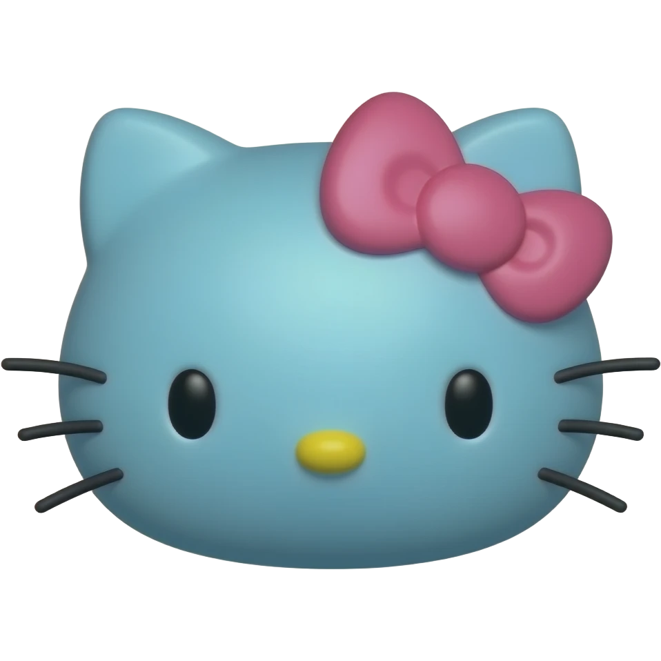 hello kitty face 3d blue emoji