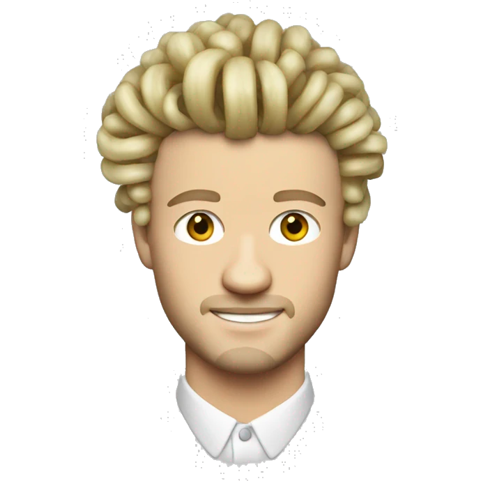 2000s justin timberlake with noodle hair emoji