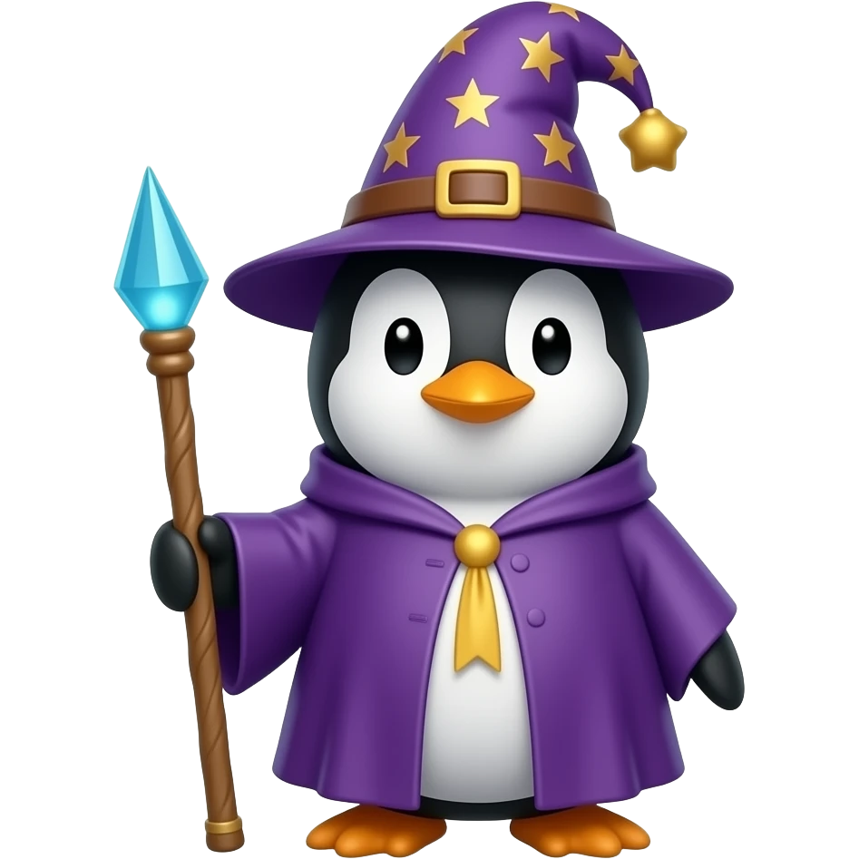 Penguin Wizard emoji