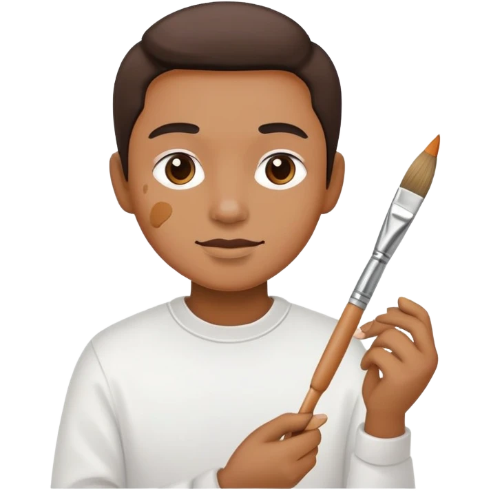 Artist with paint brush and paint emoji