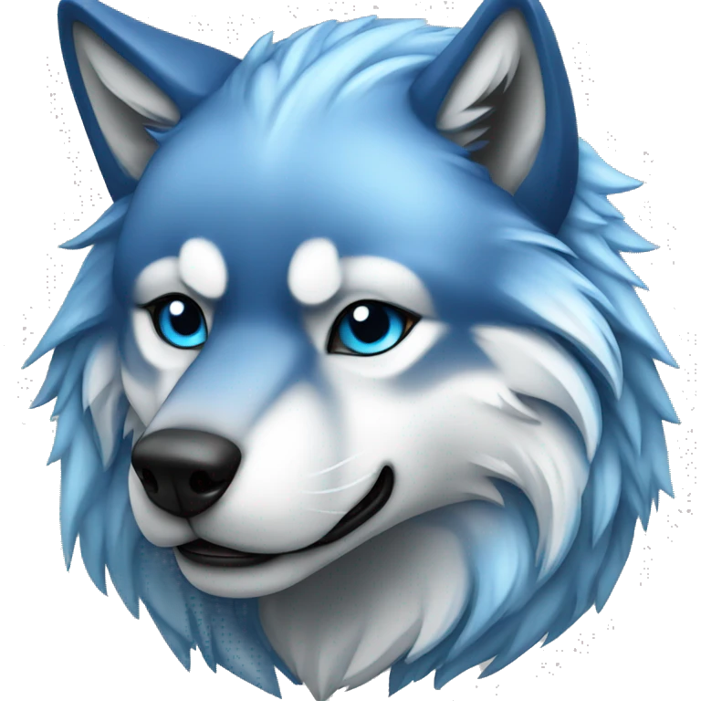 wolf silver and blue emoji