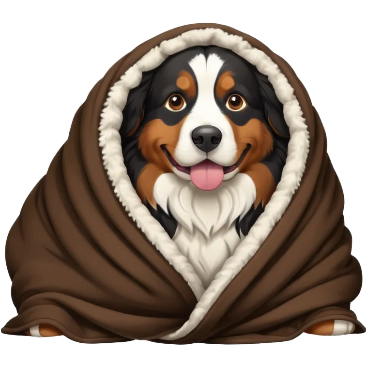 Bernese mountaindog in a blanket emoji