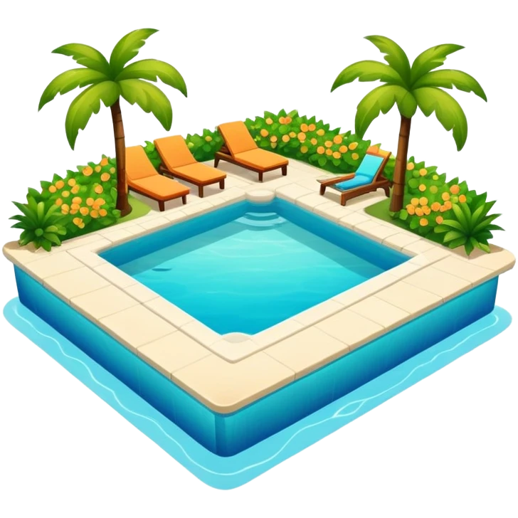 A romantic pool with lush warm colors emoji