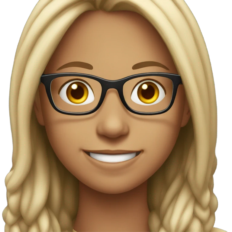 smiling girl with glasses outdoors emoji