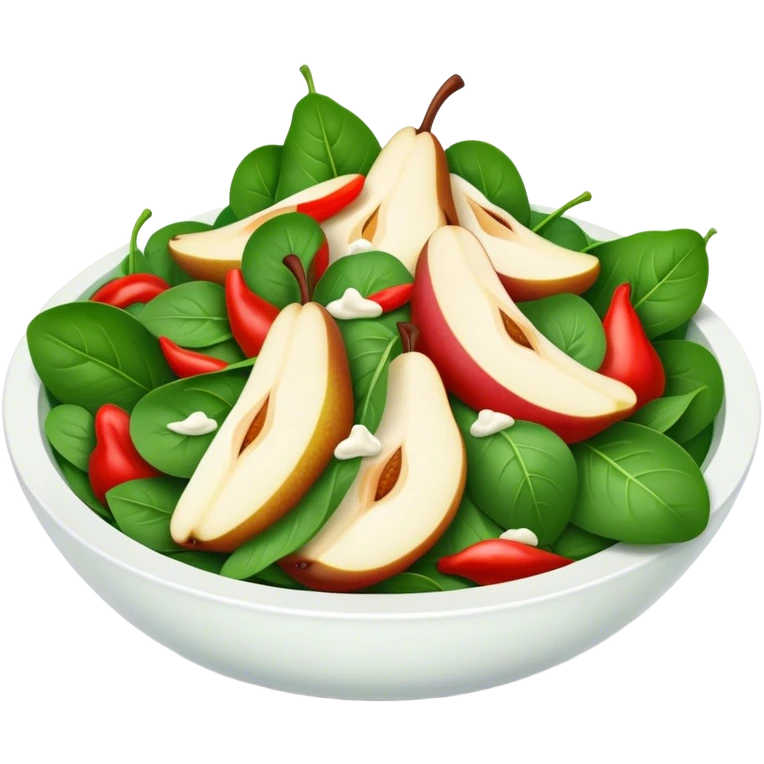 Pear spinach red pepper salad emoji