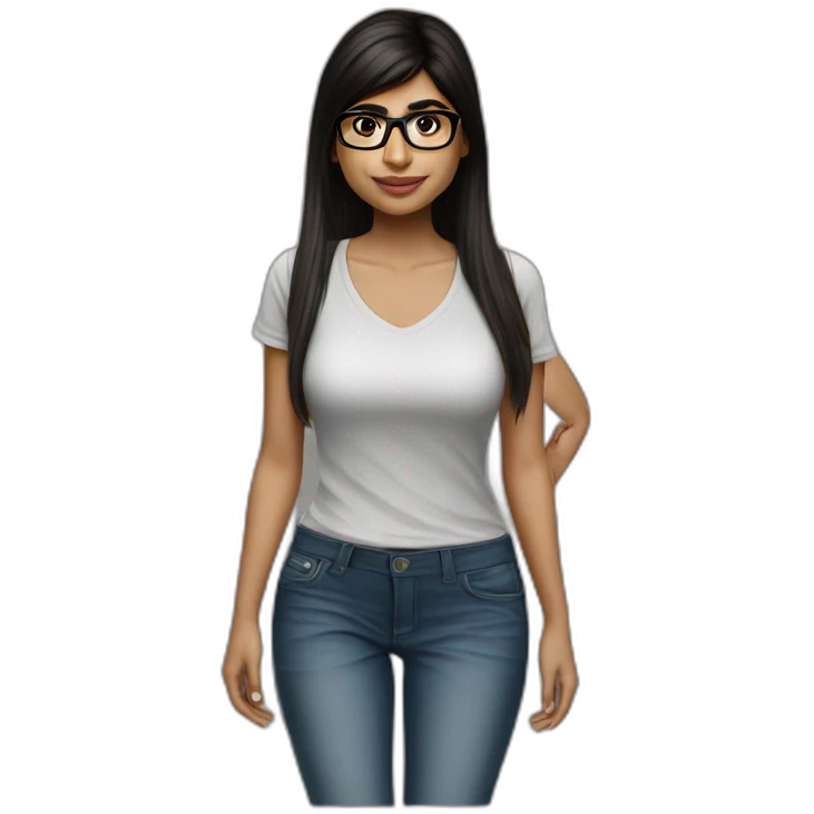 realistic mia khalifa with a small top emoji