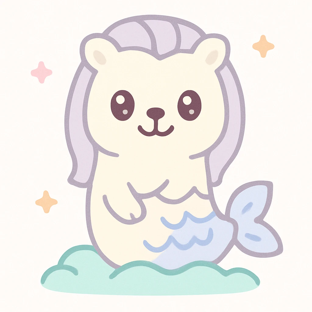 Merlion statue, cute mascot style emoji