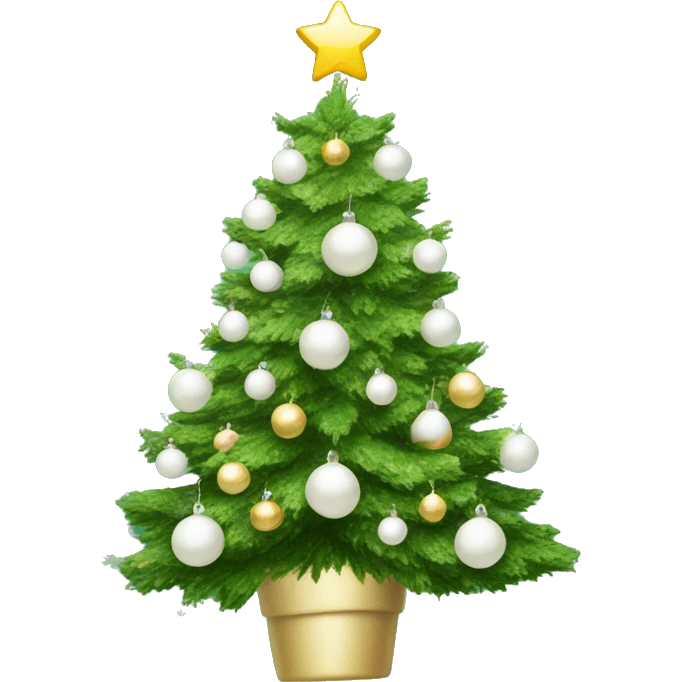 Christmas tree with dainty white ornaments  emoji