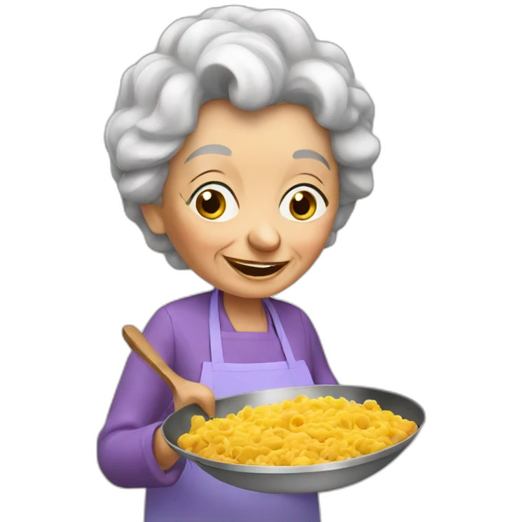 Granny coocking eat emoji