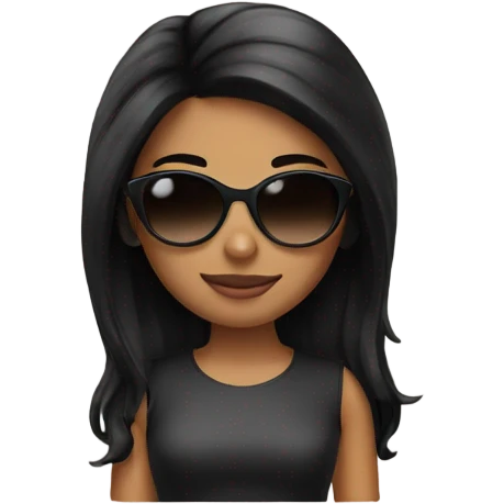 girl black hair sunglasses emoji