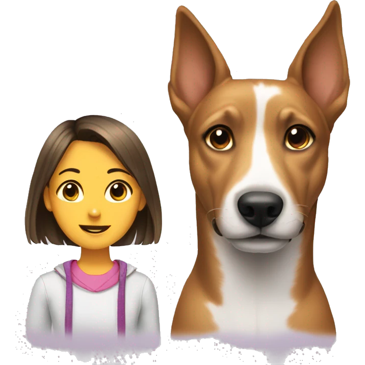 Dog and girl  emoji