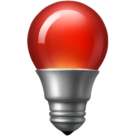 A red bulb bored emoji