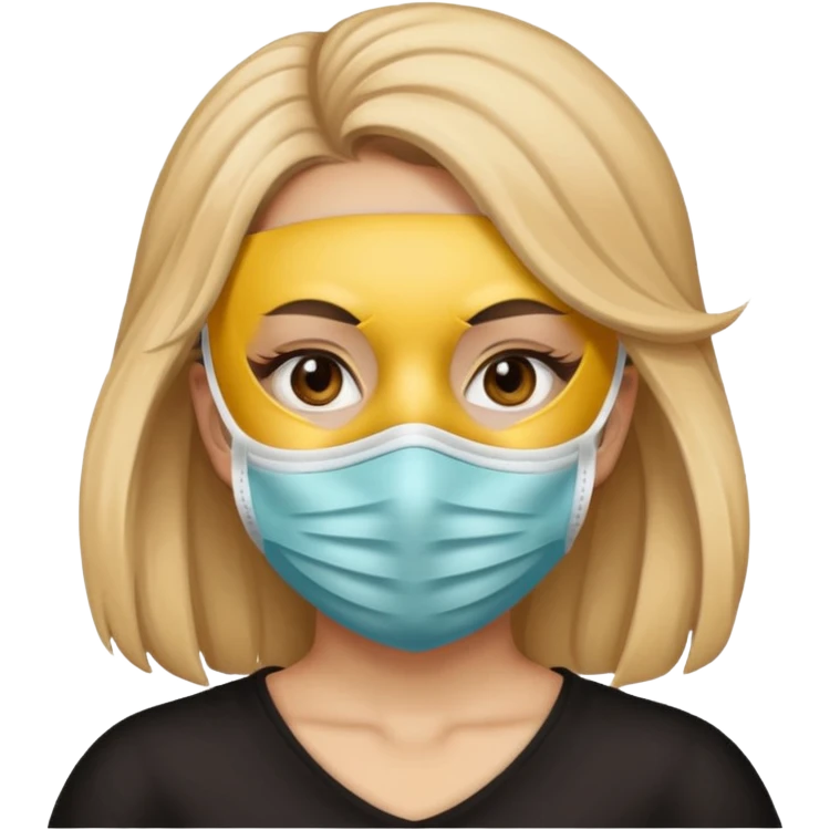 a girl wearing mask emoji